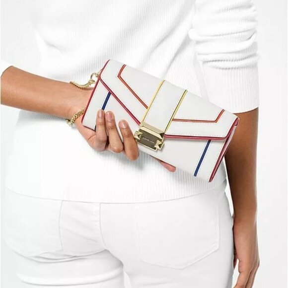 Michael Kors Whitney Large Rainbow Quilted Leather Chain Wallet - Picture 1 of 8